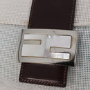 FENDI Mamma Baguette Shoulder Bag Mesh White Silver Auth 187051SAM-20