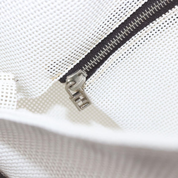 FENDI Mamma Baguette Shoulder Bag Mesh White Silver Auth 187051SAM