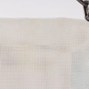 FENDI Mamma Baguette Shoulder Bag Mesh White Silver Auth 187051SAM-3