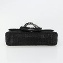 CHANEL Chain Shoulder Bag Tweed Silver Black CC Auth 187052SAM-11