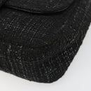 CHANEL Chain Shoulder Bag Tweed Silver Black CC Auth 187052SAM-12