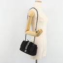 CHANEL Chain Shoulder Bag Tweed Silver Black CC Auth 187052SAM-26