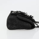 CHANEL Chain Shoulder Bag Tweed Silver Black CC Auth 187052SAM-4