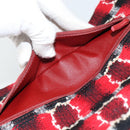CHANEL Matelasse25 Double Flap Chain Bag Tweed Red Silver CC Auth 187053SAM-26