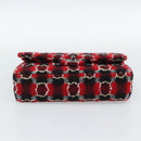 CHANEL Matelasse25 Double Flap Chain Bag Tweed Red Silver CC Auth 187053SAM-5