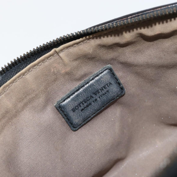 BOTTEGA VENETA INTRECCIATO Pouch Patent leather Black 132534 Auth 187055