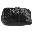 BOTTEGA VENETA INTRECCIATO Pouch Patent leather Black 132534 Auth 187055-1