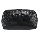BOTTEGA VENETA INTRECCIATO Pouch Patent leather Black 132534 Auth 187055-13