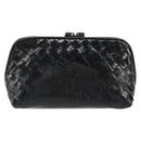BOTTEGA VENETA INTRECCIATO Pouch Patent leather Black 132534 Auth 187055-2