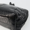 BOTTEGA VENETA INTRECCIATO Pouch Patent leather Black 132534 Auth 187055-7