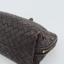 BOTTEGA VENETA INTRECCIATO Pouch Leather Brown Gold 132535 Auth 187056-15