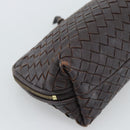 BOTTEGA VENETA INTRECCIATO Pouch Leather Brown Gold 132535 Auth 187056-16