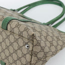 GUCCI GG Supreme Tote Bag PVC Beige Silver 114595 Auth 187057-11