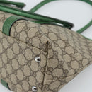 GUCCI GG Supreme Tote Bag PVC Beige Silver 114595 Auth 187057-13