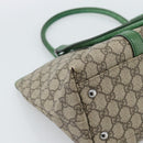 GUCCI GG Supreme Tote Bag PVC Beige Silver 114595 Auth 187057-14