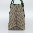 GUCCI GG Supreme Tote Bag PVC Beige Silver 114595 Auth 187057-4