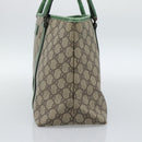 GUCCI GG Supreme Tote Bag PVC Beige Silver 114595 Auth 187057-5