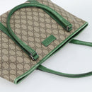 GUCCI GG Supreme Tote Bag PVC Beige Silver 114595 Auth 187057-7