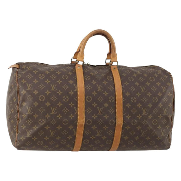 LOUIS VUITTON Monogram Keepall 55 Boston Bag M41424 LV Auth 187063