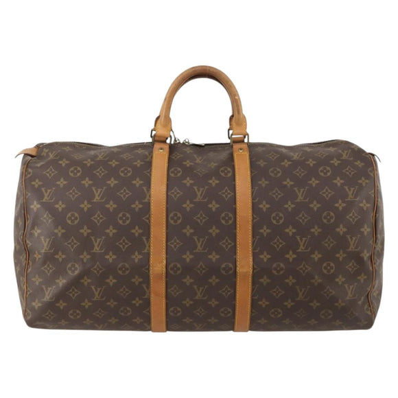 LOUIS VUITTON Monogram Keepall 55 Boston Bag M41424 LV Auth 187063