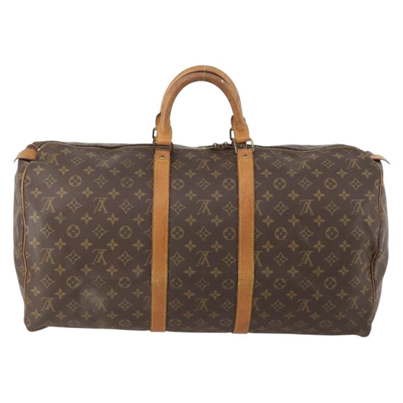 LOUIS VUITTON Monogram Keepall 55 Boston Bag M41424 LV Auth 187063