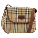 Burberrys Nova Check Shoulder Bag PVC Leather Beige Gold Auth 187080-1