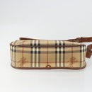 Burberrys Nova Check Shoulder Bag PVC Leather Beige Gold Auth 187080-6