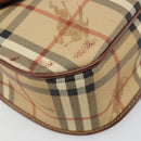 Burberrys Nova Check Shoulder Bag PVC Leather Beige Gold Auth 187080-16