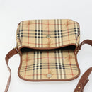 Burberrys Nova Check Shoulder Bag PVC Leather Beige Gold Auth 187080-20