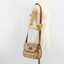 Burberrys Nova Check Shoulder Bag PVC Leather Beige Gold Auth 187080-27