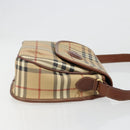 Burberrys Nova Check Shoulder Bag PVC Leather Beige Gold Auth 187080-3