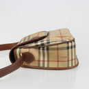 Burberrys Nova Check Shoulder Bag PVC Leather Beige Gold Auth 187080-4