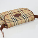 Burberrys Nova Check Shoulder Bag PVC Leather Beige Gold Auth 187080-7