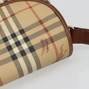 Burberrys Nova Check Shoulder Bag PVC Leather Beige Gold Auth 187080-8