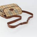 Burberrys Nova Check Shoulder Bag PVC Leather Beige Gold Auth 187080-9