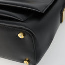 CELINE Shoulder Bag Leather Black Gold Auth 187081-15