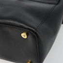 CELINE Shoulder Bag Leather Black Gold Auth 187081-17