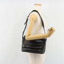CELINE Shoulder Bag Leather Black Gold Auth 187081-27