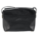 CELINE Shoulder Bag Leather Black Gold Auth 187081-2