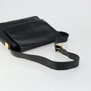 CELINE Shoulder Bag Leather Black Gold Auth 187081-9
