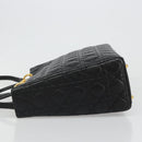 Christian Dior Lady Dior Canage Bag Lamb Skin 2way Black Gold Auth 187084SAM-4