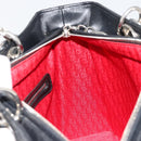 Christian Dior Lady Dior Canage Bag Lamb Skin 2way Black Silver Auth 187086SAM-23