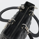 Christian Dior Lady Dior Canage Bag Lamb Skin 2way Black Silver Auth 187086SAM-6
