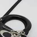 Christian Dior Lady Dior Canage Bag Lamb Skin 2way Black Silver Auth 187086SAM-14
