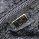 PRADA Hand Bag Nylon Black Gold Auth 187087-17