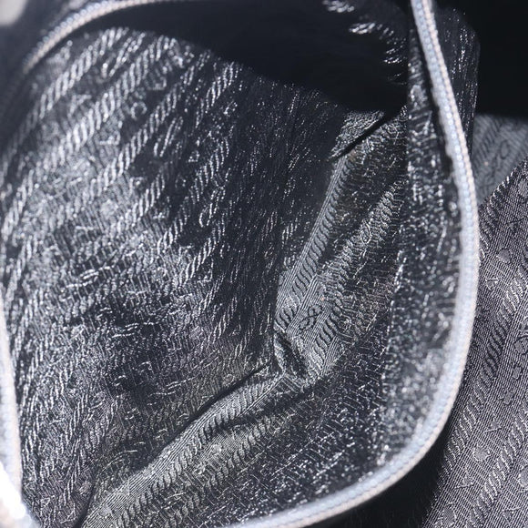 PRADA Hand Bag Nylon Black Gold Auth 187087