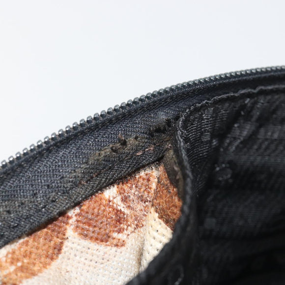 PRADA Hand Bag Nylon Black Gold Auth 187087