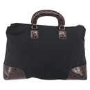 PRADA Hand Bag Nylon Black Gold Auth 187087-3