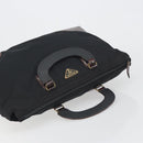 PRADA Hand Bag Nylon Black Gold Auth 187087-6