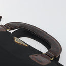 PRADA Hand Bag Nylon Black Gold Auth 187087-8
